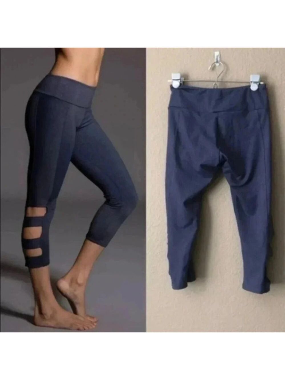 Onzie Capri Crop yoga Side Cut Out Leggings Sz SM